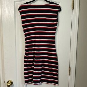 Tommy Hilfiger Black and Red Striped Mini Dress